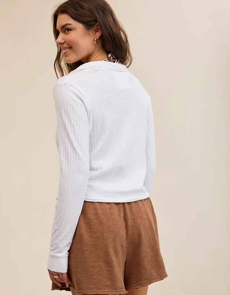 Aerie Shadow Stripe Henley T-Shirt