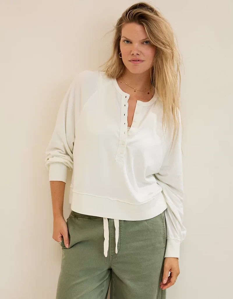 Aerie Happy Snit Henley T-Shirt