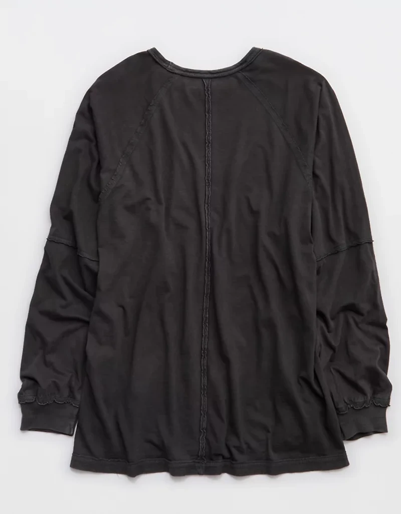 Aerie Cozy Long Sleeve Oversized Boyfriend T-Shirt