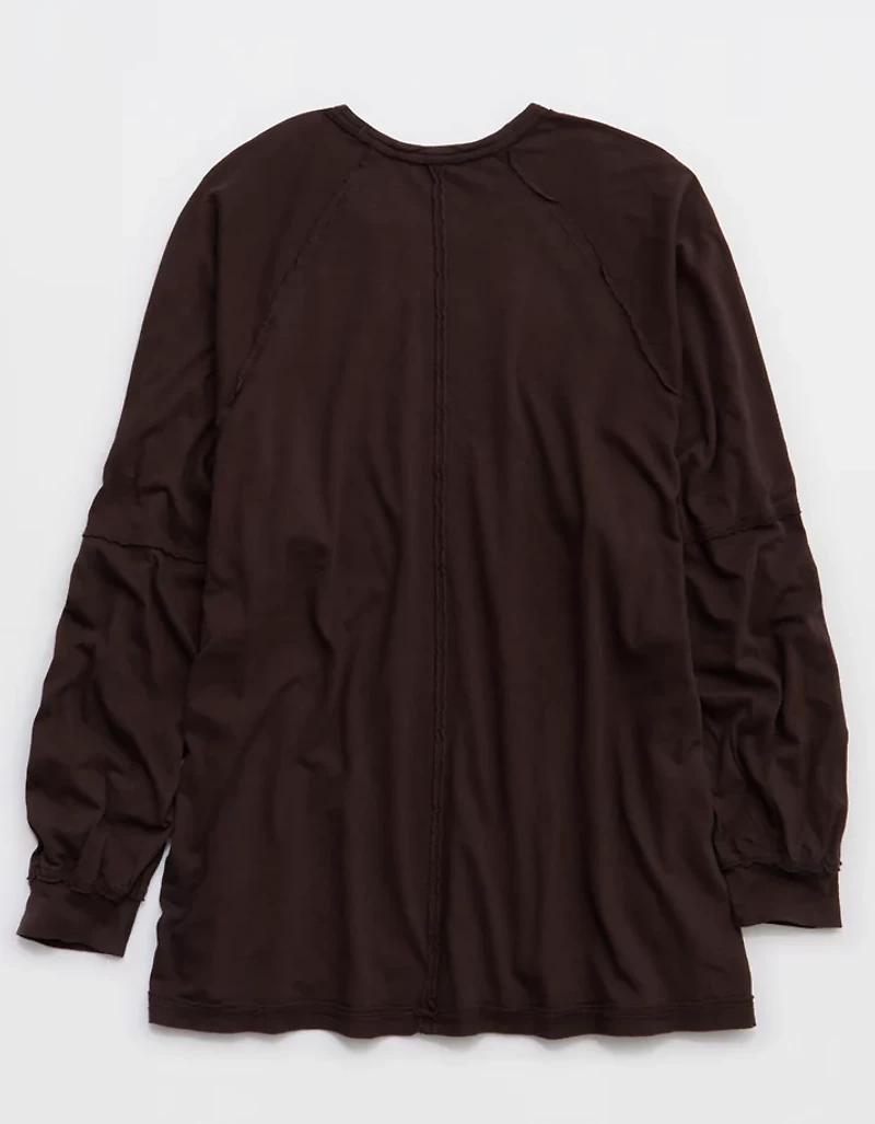 Aerie Cozy Long Sleeve Oversized Boyfriend T-Shirt