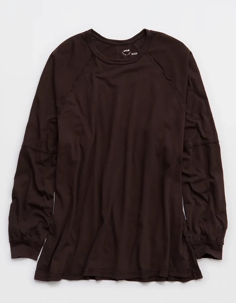 Aerie Cozy Long Sleeve Oversized Boyfriend T-Shirt