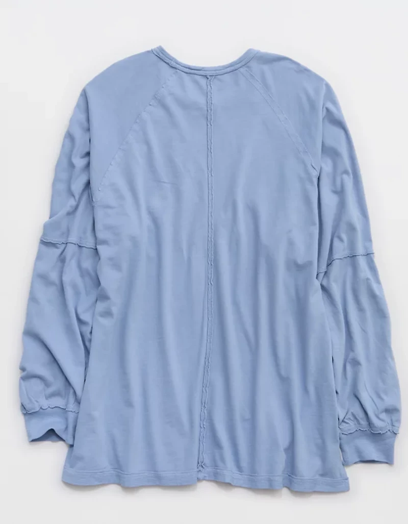 Aerie Cozy Long Sleeve Oversized Boyfriend T-Shirt