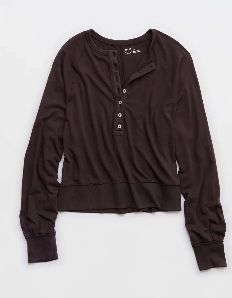 Aerie Happy Snit Henley T-Shirt