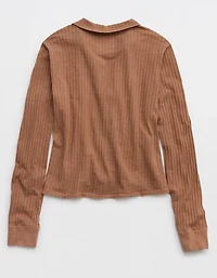 Aerie Shadow Stripe Henley T-Shirt