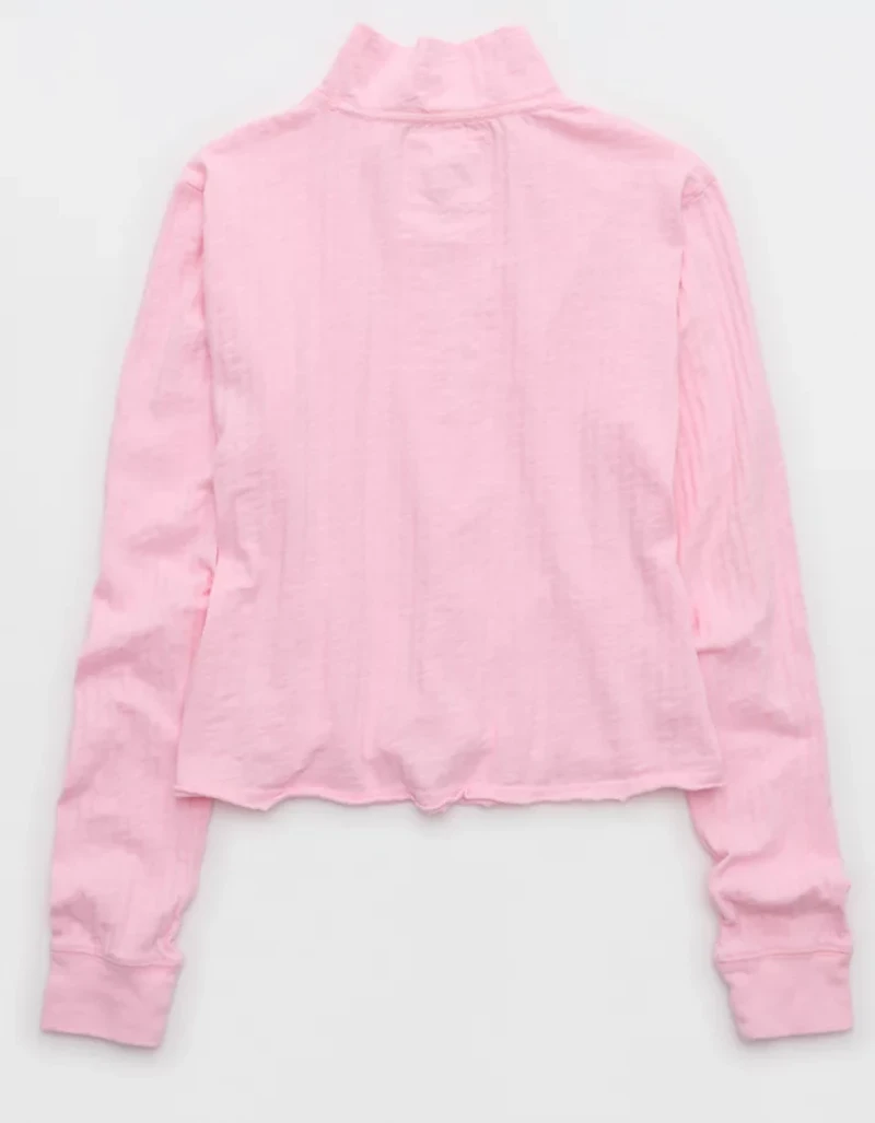 Aerie Shadow Stripe Henley T-Shirt