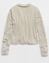 Aerie Shadow Stripe Henley T-Shirt