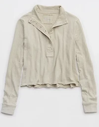 Aerie Shadow Stripe Henley T-Shirt