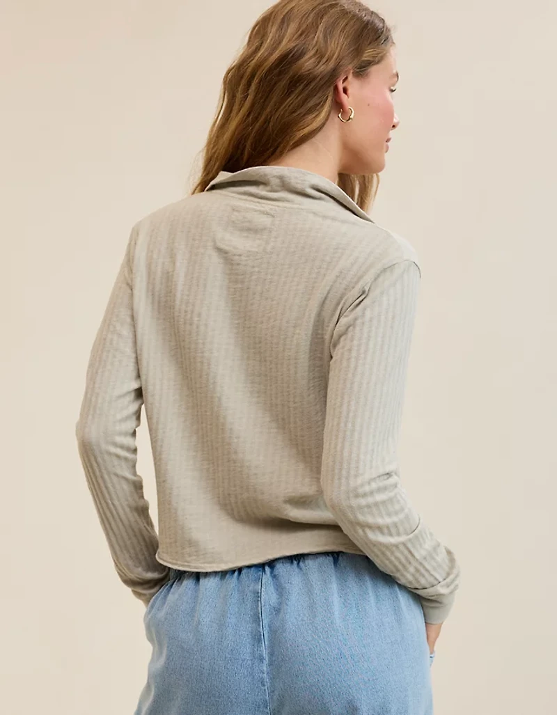 Aerie Shadow Stripe Henley T-Shirt