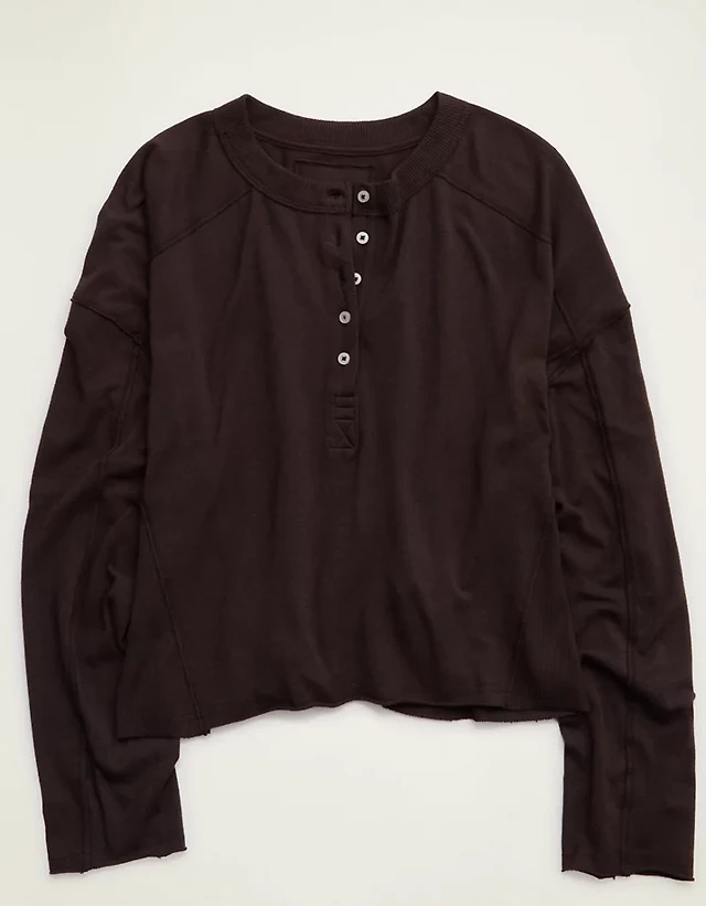 Aerie Happy Snit Henley T-Shirt