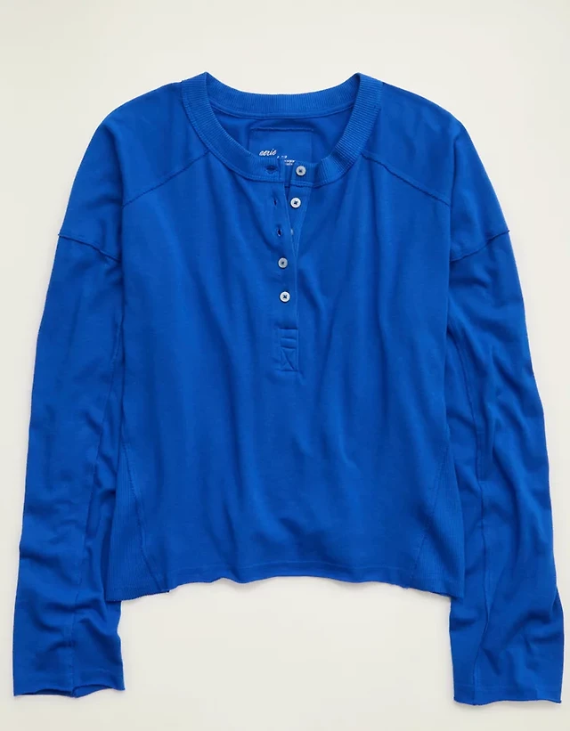 Aerie Happy Snit Henley T-Shirt
