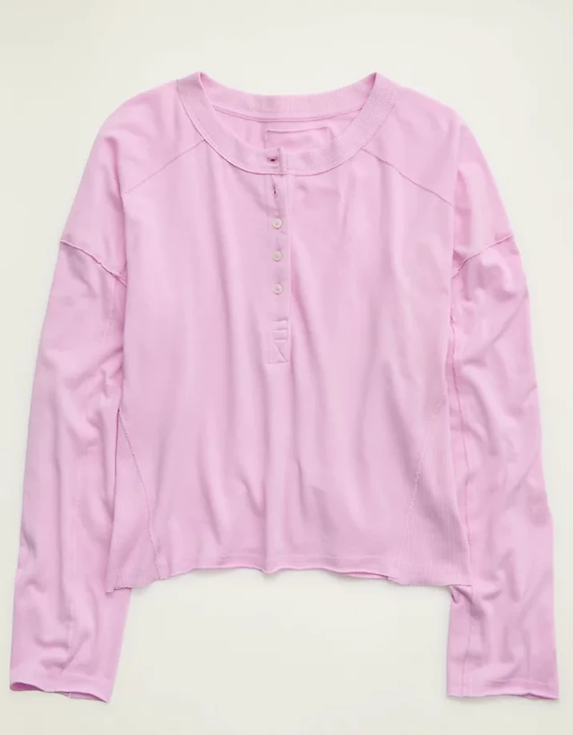 Aerie Happy Snit Henley T-Shirt