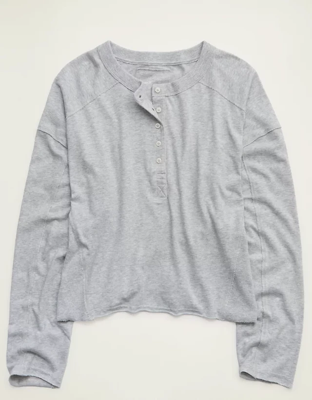 Aerie Happy Snit Henley T-Shirt