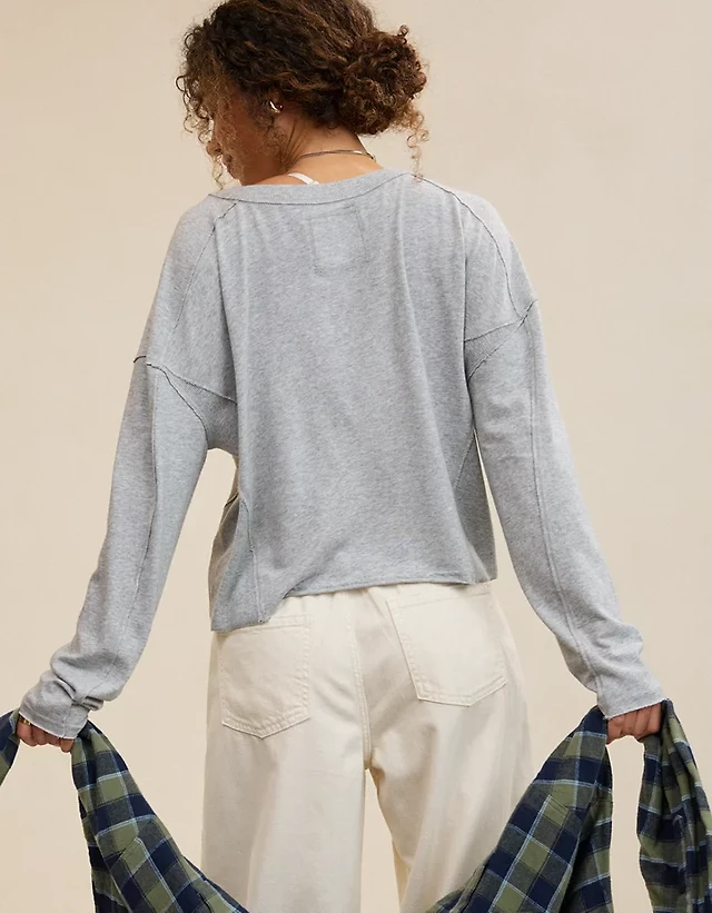 Aerie Happy Snit Henley T-Shirt