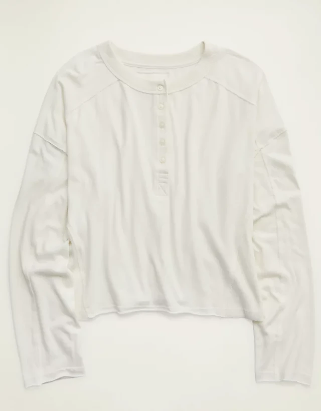 Aerie Happy Snit Henley T-Shirt