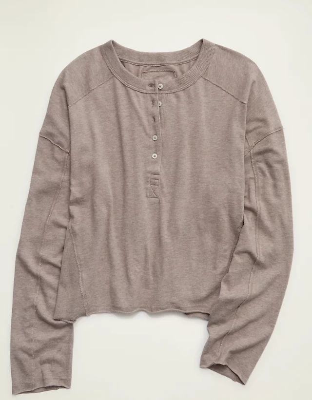 Aerie Happy Snit Henley T-Shirt