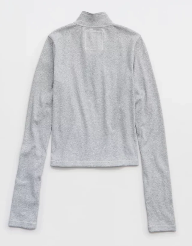 Aerie Long Sleeve Quarter Zip T-Shirt