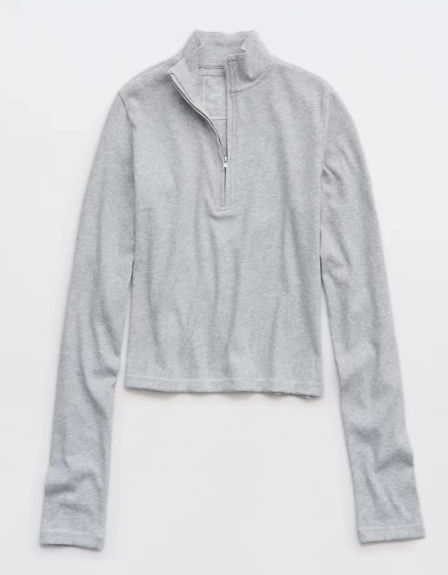Aerie Long Sleeve Quarter Zip T-Shirt