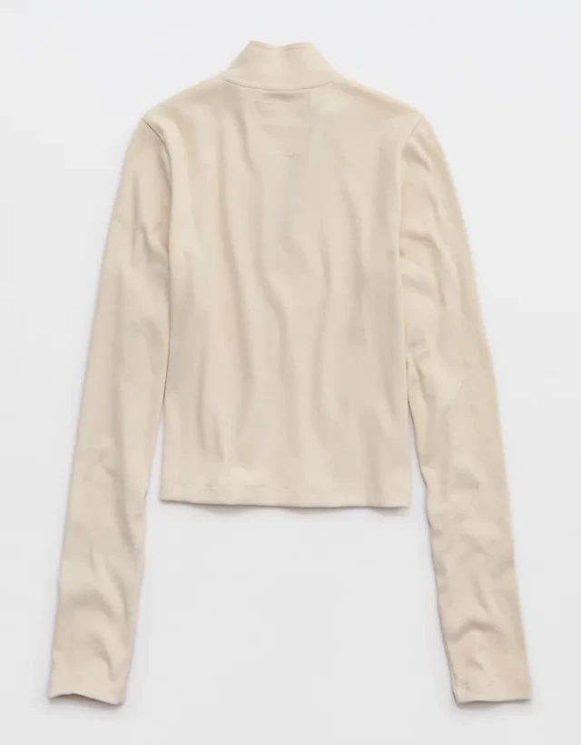 Aerie Long Sleeve Quarter Zip T-Shirt