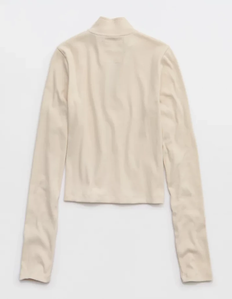 Aerie Long Sleeve Quarter Zip T-Shirt