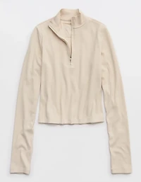 Aerie Long Sleeve Quarter Zip T-Shirt