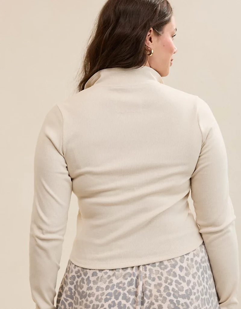 Aerie Long Sleeve Quarter Zip T-Shirt