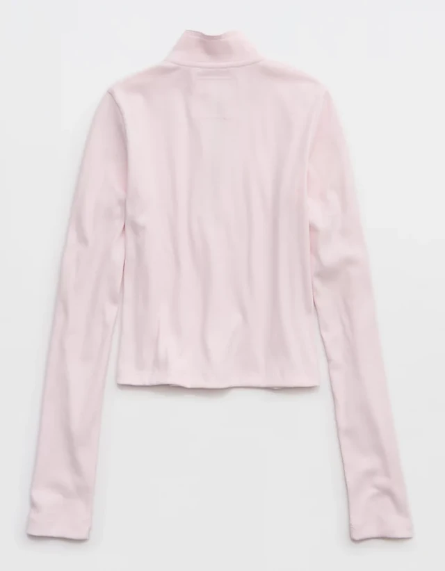 Aerie Long Sleeve Quarter Zip T-Shirt