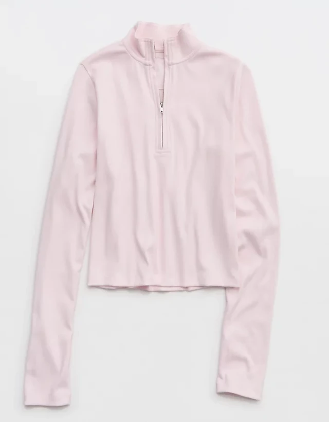 Aerie Long Sleeve Quarter Zip T-Shirt
