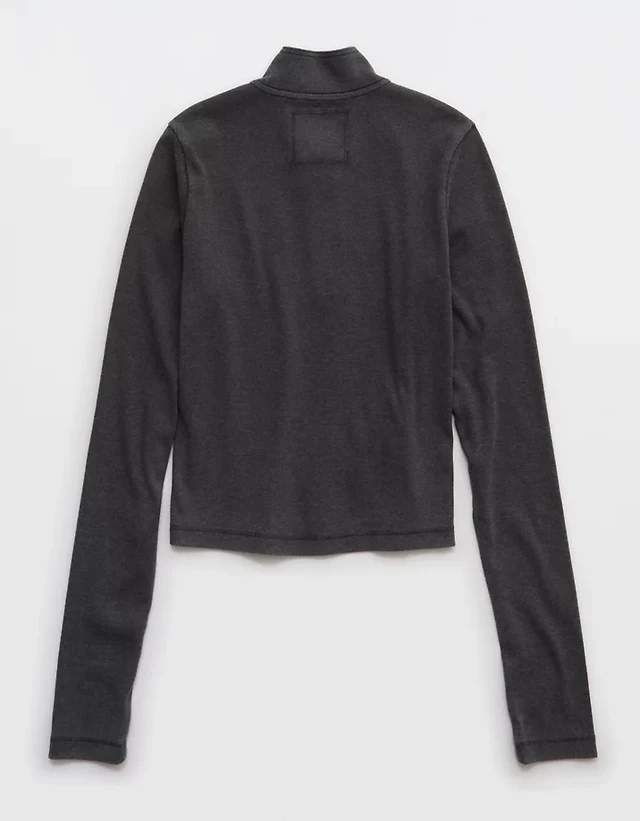 Aerie Long Sleeve Quarter Zip T-Shirt
