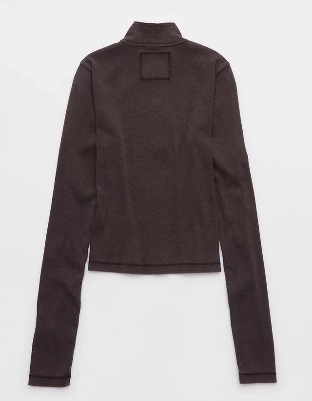 Aerie Long Sleeve Quarter Zip T-Shirt