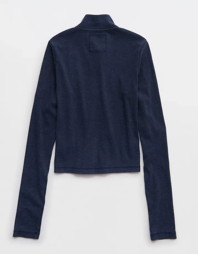 Aerie Long Sleeve Quarter Zip T-Shirt