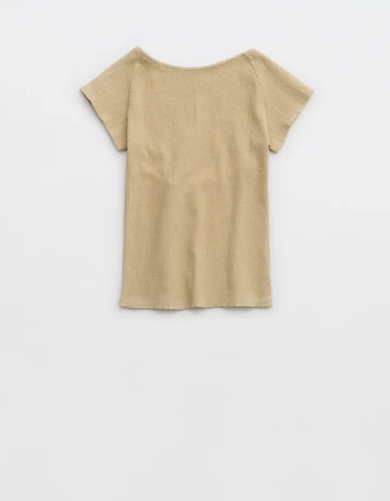 Aerie Ribbed Open Back T-Shirt