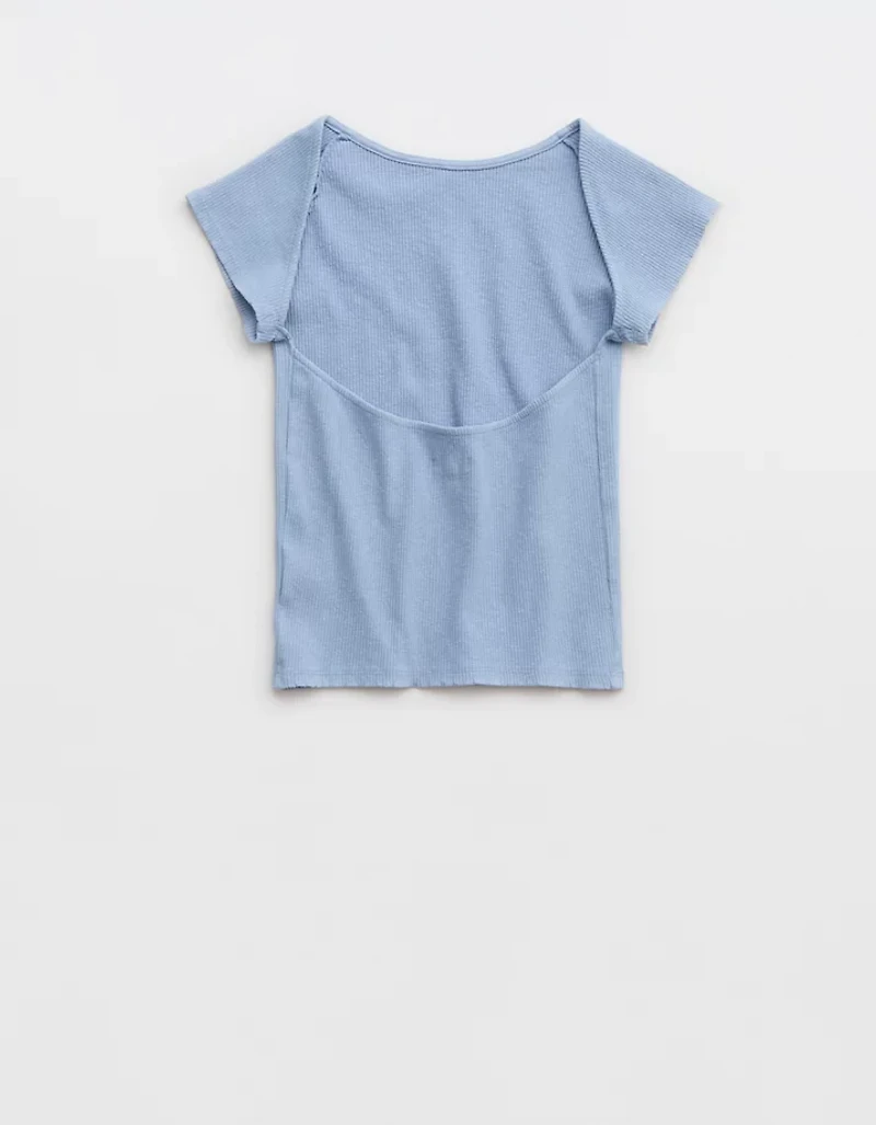 Aerie Ribbed Open Back T-Shirt