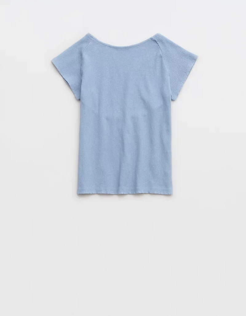 Aerie Ribbed Open Back T-Shirt