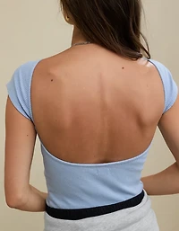 Aerie Ribbed Open Back T-Shirt