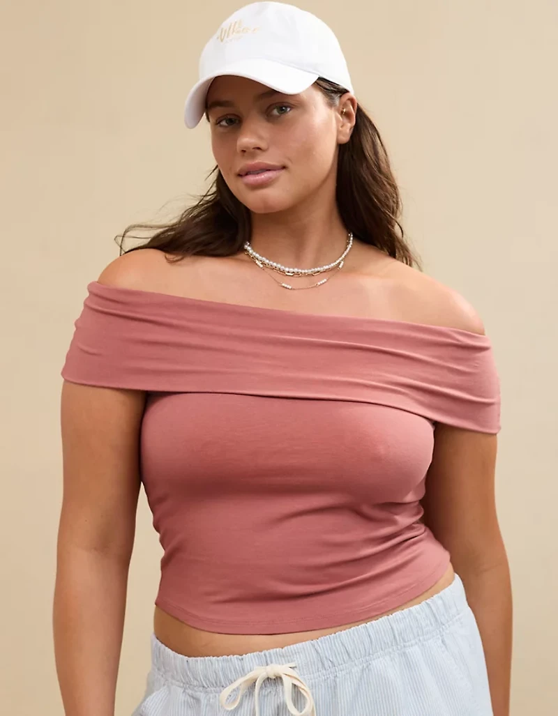 Aerie Chill Up Off The Shoulder Top