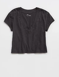 Aerie Cropped Extreme V-Neck T-Shirt