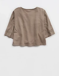 Aerie Short Sleeve Crochet Cardigan