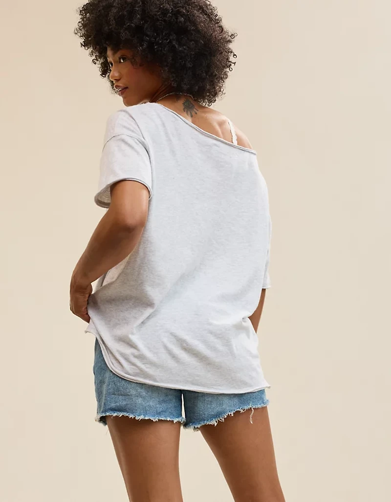 Aerie Oversized Off The Shoulder Boyfriend T-Shirt
