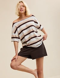 Aerie Off The Shoulder Oversized Boyfriend T-Shirt
