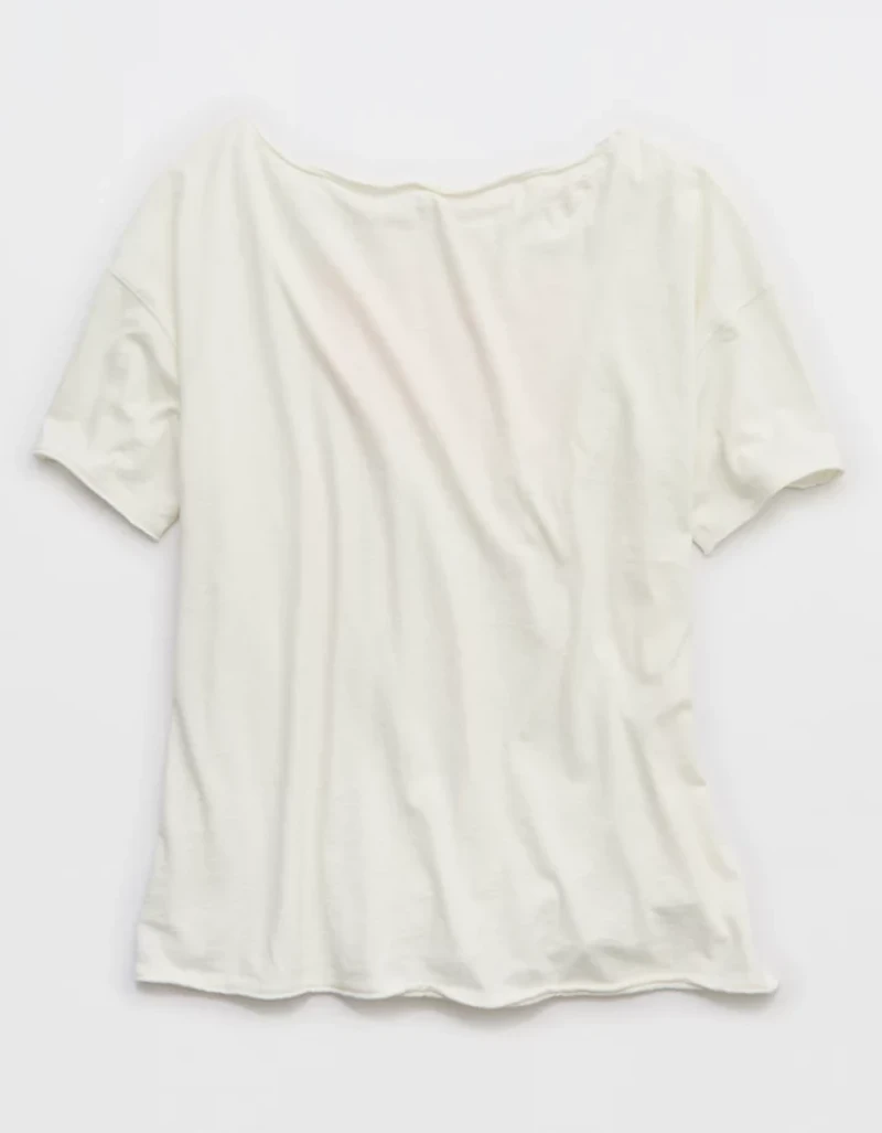 Aerie Off The Shoulder Oversized Boyfriend T-Shirt