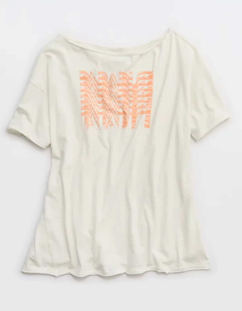 Aerie Off The Shoulder Oversized Boyfriend T-Shirt