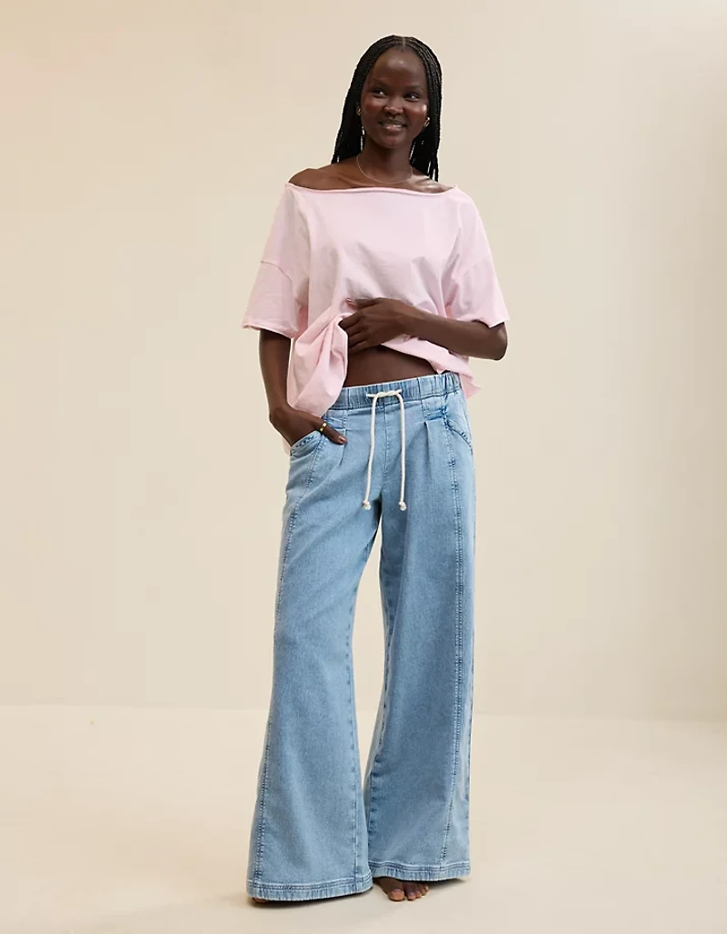 Aerie Oversized Off The Shoulder Boyfriend T-Shirt