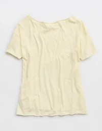 Aerie Off The Shoulder Oversized Boyfriend T-Shirt