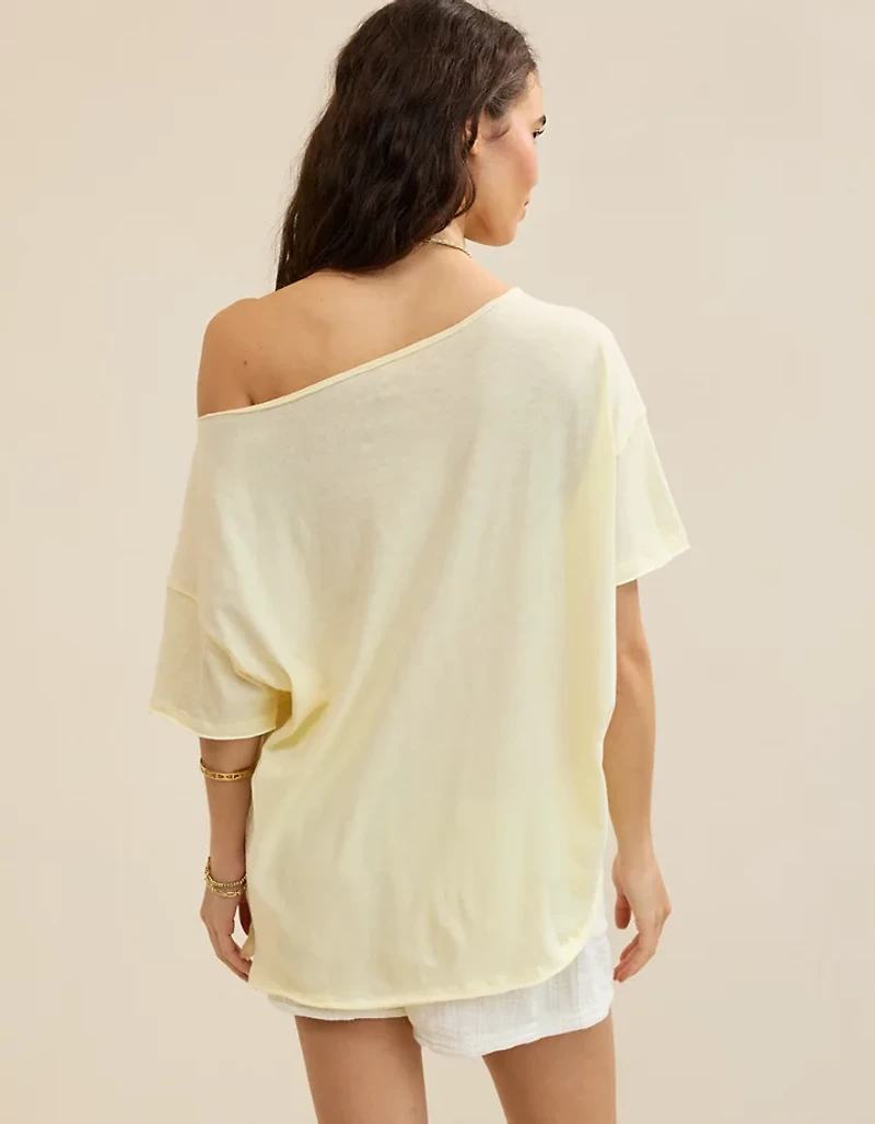 Aerie Off The Shoulder Oversized Boyfriend T-Shirt