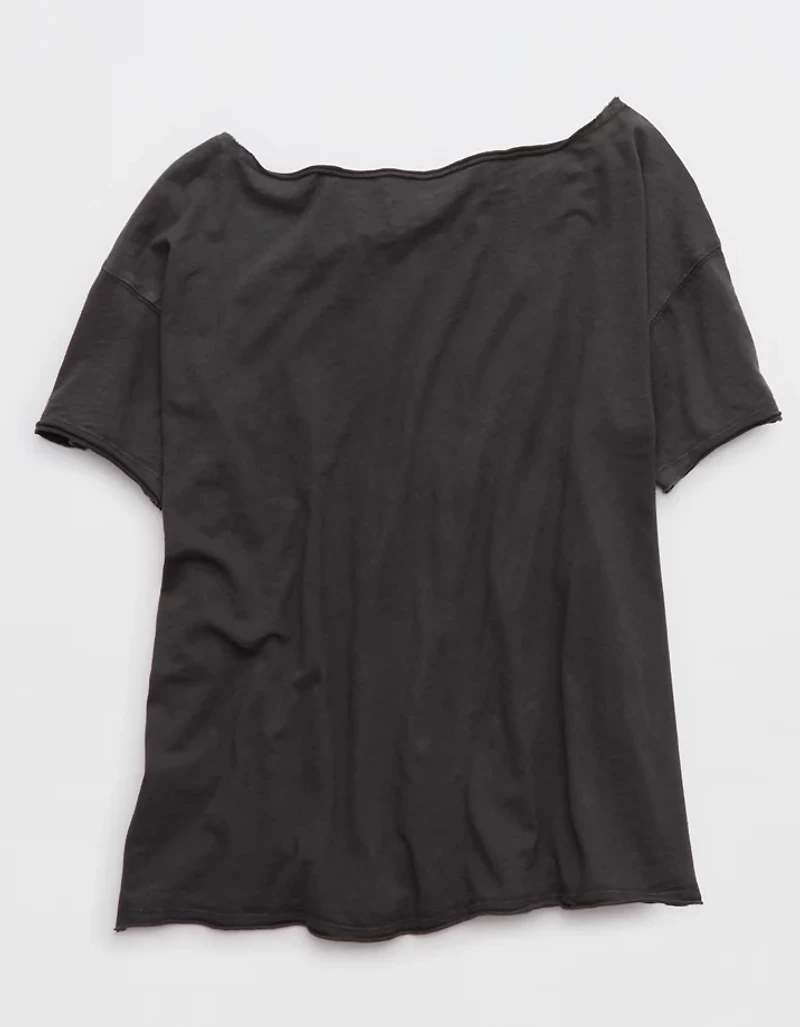 Aerie Off The Shoulder Oversized Boyfriend T-Shirt