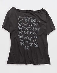 Aerie Off The Shoulder Oversized Boyfriend T-Shirt