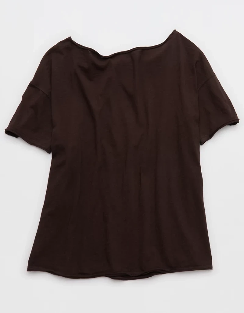 Aerie Off The Shoulder Oversized Boyfriend T-Shirt
