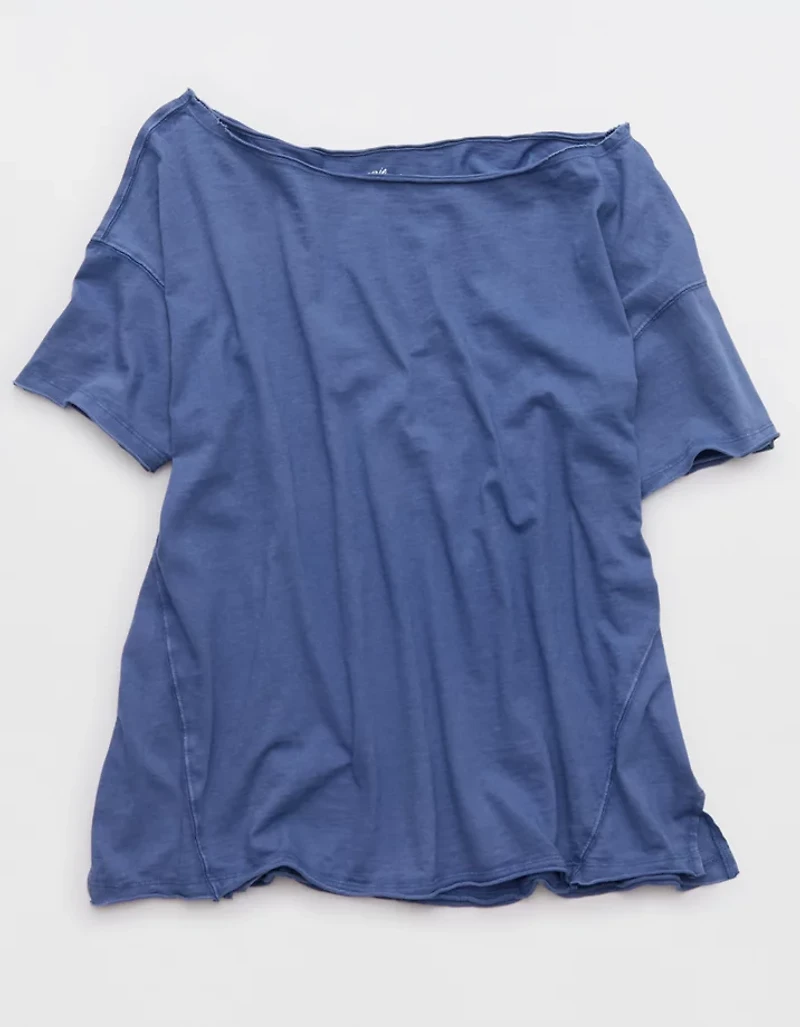 Aerie Oversized Off The Shoulder Boyfriend T-Shirt