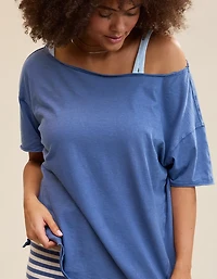 Aerie Oversized Off The Shoulder Boyfriend T-Shirt