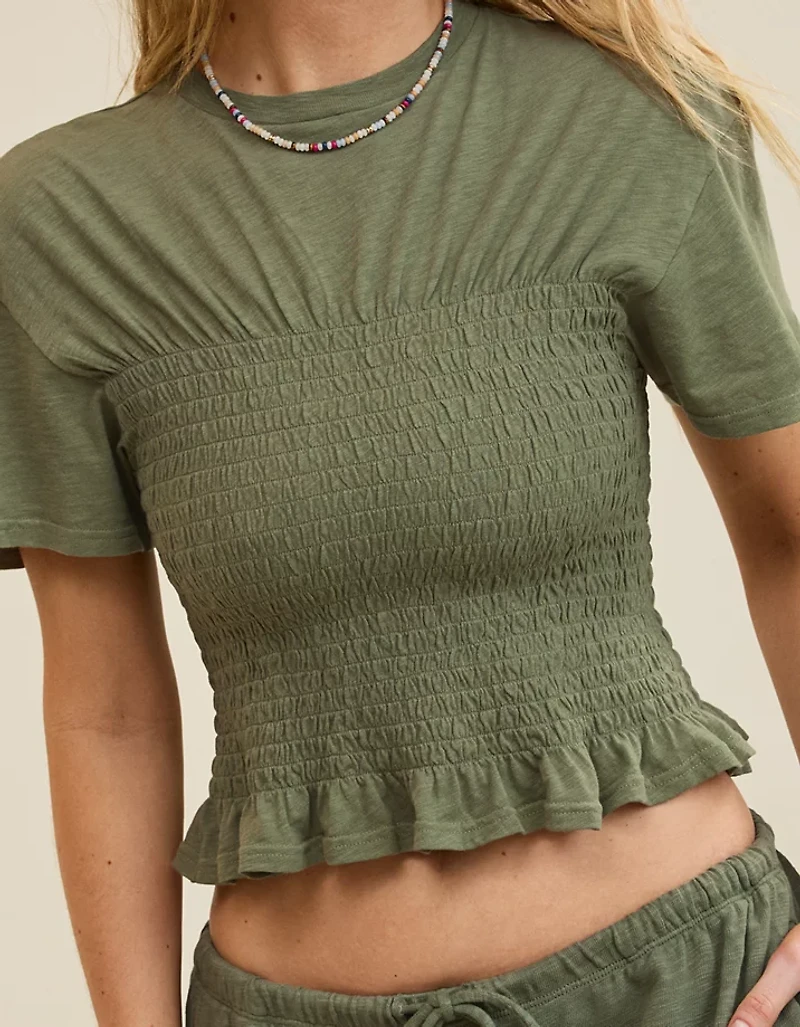 Aerie Smocked T-Shirt